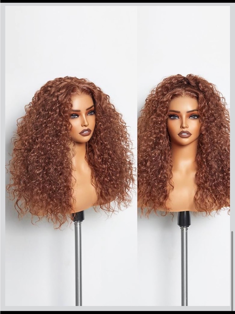 20” Kinky Curly Ginger Brown Lace Front Wig - New in Box - Picture 5 of 8